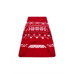 NEW LOVESHACKFANCY dog arindia wool sweater in red velvet truffle